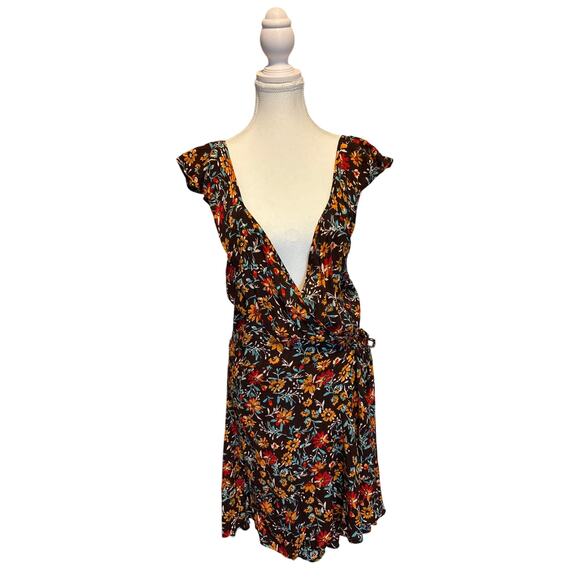 Band of the Free Dresses & Skirts - band of the free | (NWT) Brown Floral Wrap Dress | Lg
